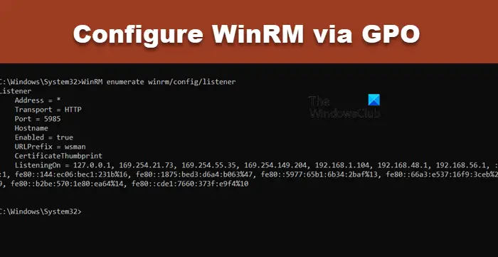 Como configurar WinRM via GPO em computadores Windows