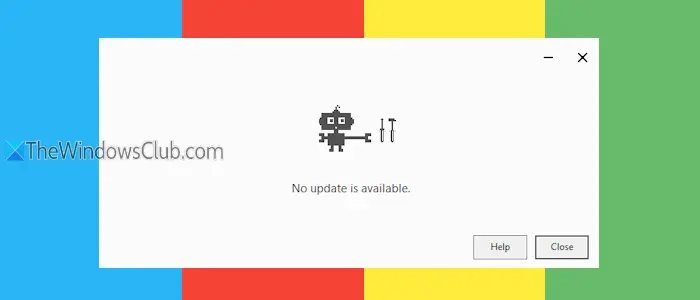 Google Chrome no hay ninguna actualización disponible al instalar