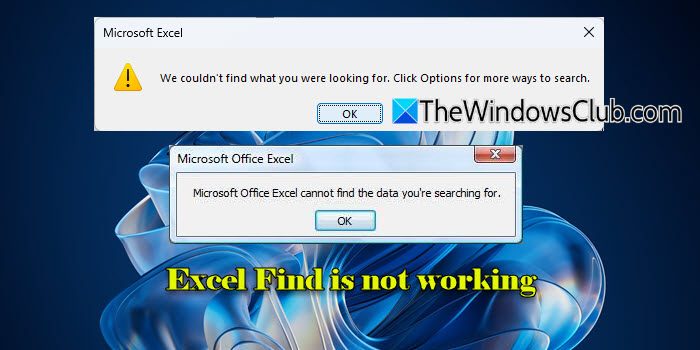 Excel Find ne fonctionne pas [Réparer]