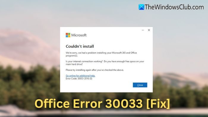 Error de Office 30033 [Soluciones de trabajo]