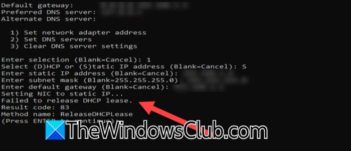 Windows Server DHCP Kiralamasını yayınlayamadı