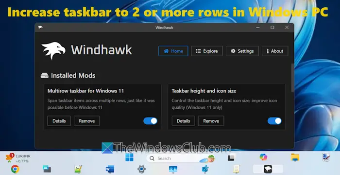 Hur man ökar aktivitetsfältet till 2 eller fler rader i Windows 11