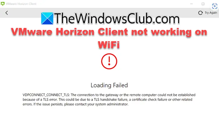 „VMware Horizon Client“ neveikia „WiFi“ [Pataisyti]