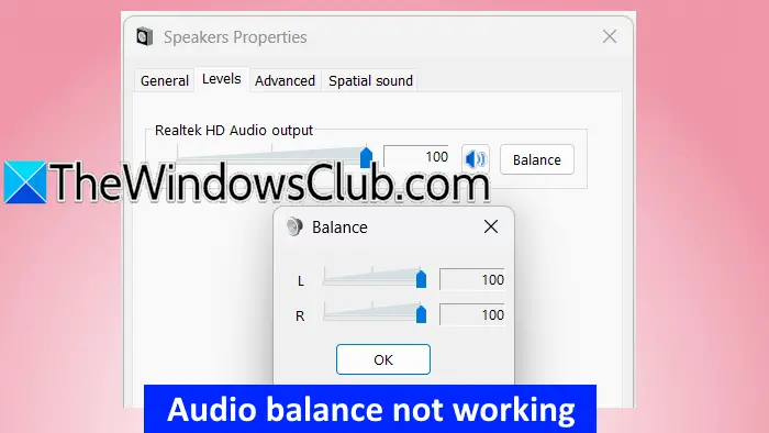 Saldo audio nie działa w systemie Windows 11