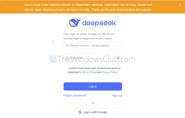 Deepseek Registrering fungerar inte: Registrering kan vara upptagen [fix]