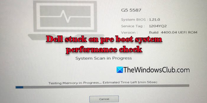 Dell fastnade i pre-boot systemprestandakontroll