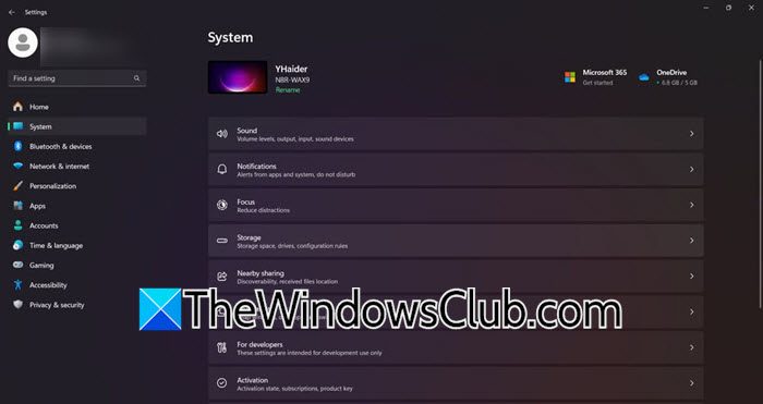 Rodyti parinktį Trūksta „Windows“ nustatymuose „Windows 11“