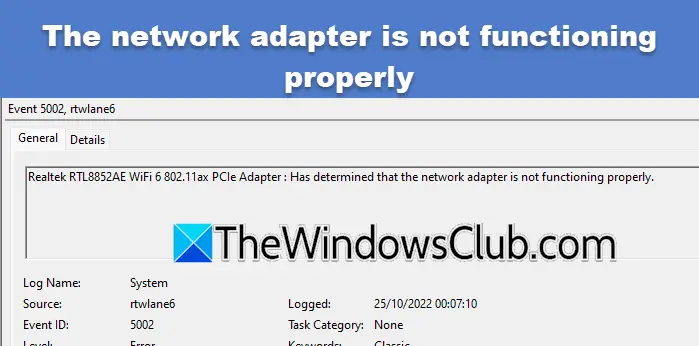 Adapter sieciowy nie działa poprawnie w systemie Windows 11