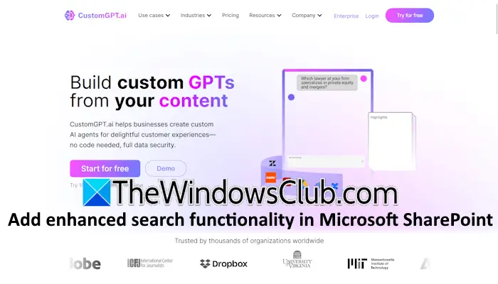 Dodaj ulepszoną funkcję wyszukiwania w SharePoint z niestandardowym GPT