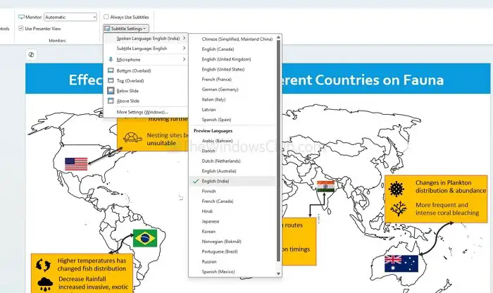 Come aggiungere didascalie e sottotitoli in diretta in PowerPoint