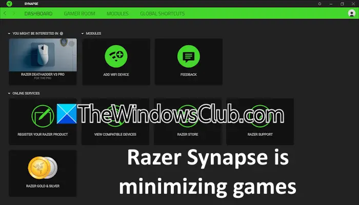 Razer Synapse está minimizando os jogos [CIX]