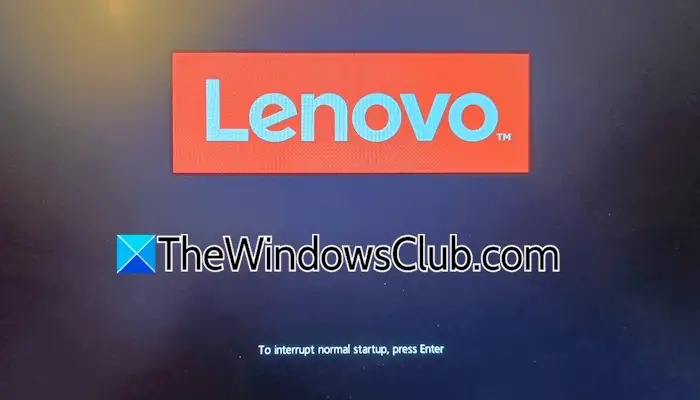 Para interrumpir el inicio normal, presione ENTER ERROR en Lenovo Laptop [FIX]