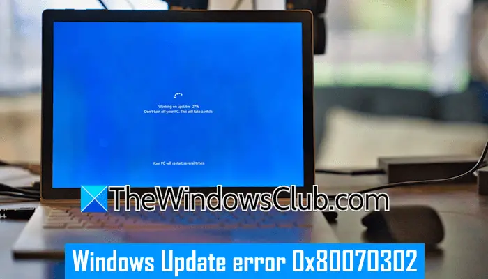 Correction de 0x80070302 Erreur de mise à jour Windows