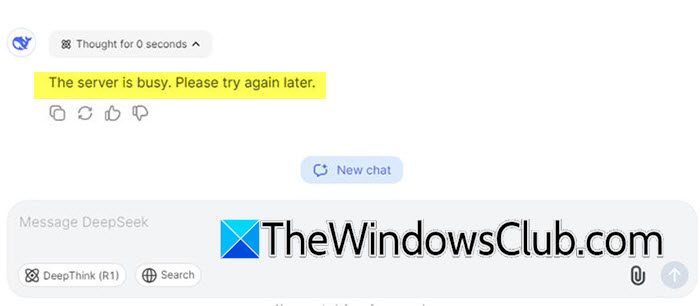 Correction du serveur Deepseek est un problème occupé
