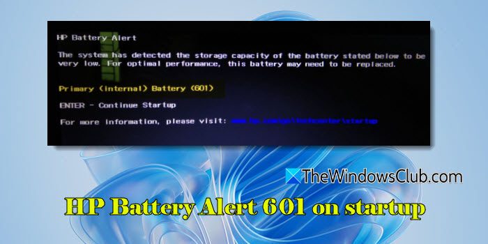 Avviso batteria HP 601 all'avvio in Windows 11 [Fix]
