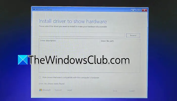 Installera drivrutinen för att visa hårdvara när du installerar Windows 11 [fix]