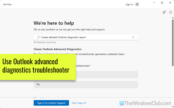 Outlook Advanced Diagnostics Subblandshooter solucionará problemas de configuración