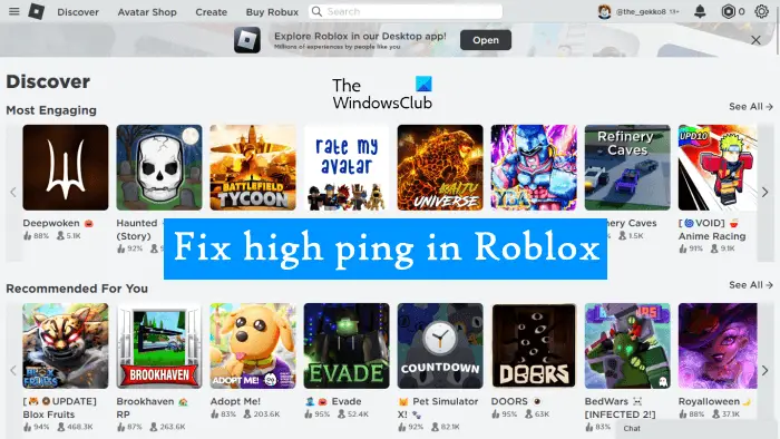 Cómo arreglar el alto ping en Roblox