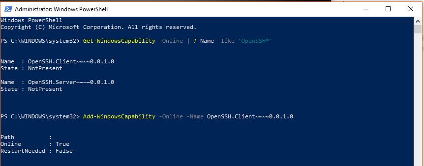 Як увімкнути підтримку Windows 10 OpenSSH Client Beta